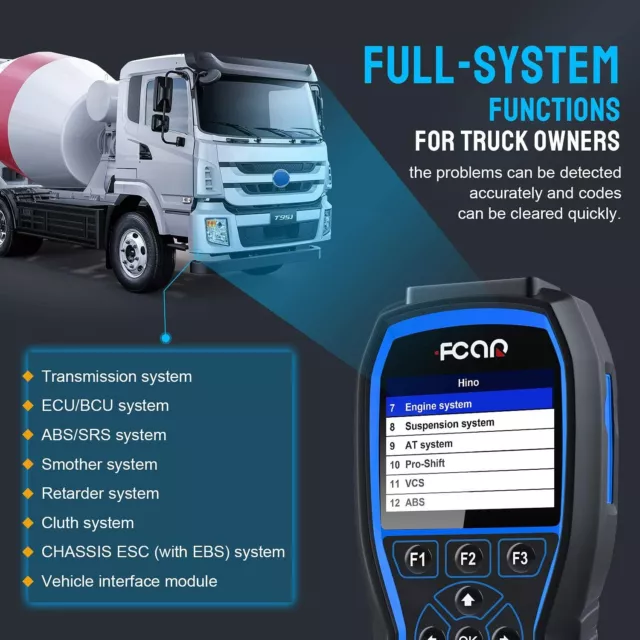 FCAR F506 2 in 1 24V Heavy Truck Scanner Full System 12V Car OBD2 Diagnois Tool 3