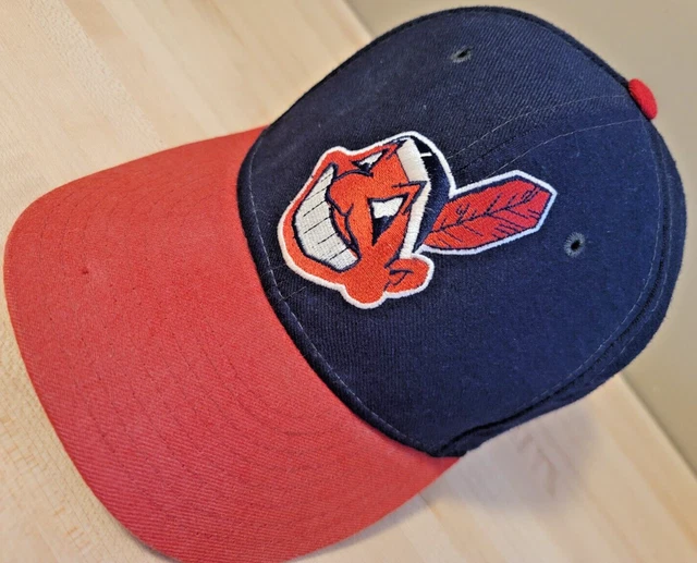 5950 PRO MODEL 90's CAP CLEVELAND INDIANS NEW ERA HAT DIAMOND Wool 59FIFTY 7 3/8