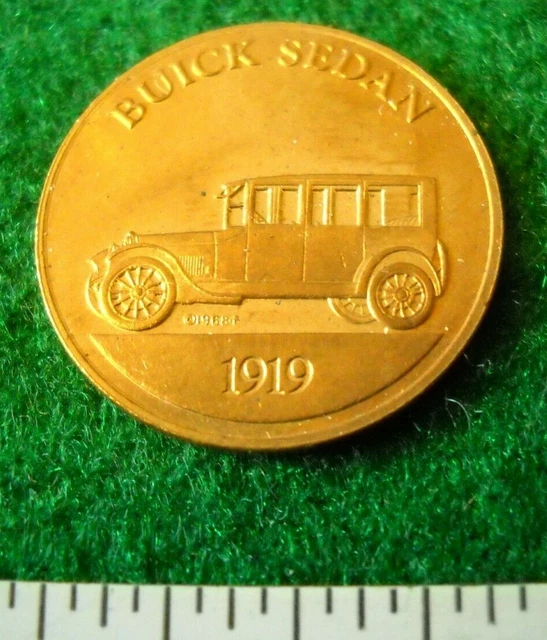VINTAGE 1968 FRANKLIN Mint Antique Car Series 1 Bronze Coin 1919 Buick
