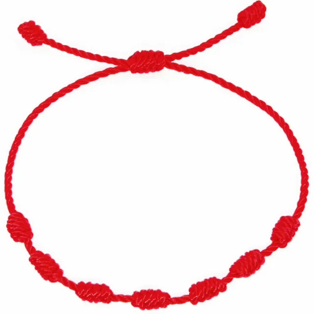 Lucky red string bracelet Kabbalah Amulet 7 Knots Protection Rope man or women