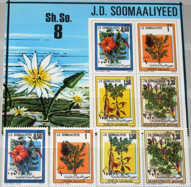 SOMALIA 1978 270-73 Block 7 463-66a Blüten Blumen Flora Flowers Pflanzen MNH