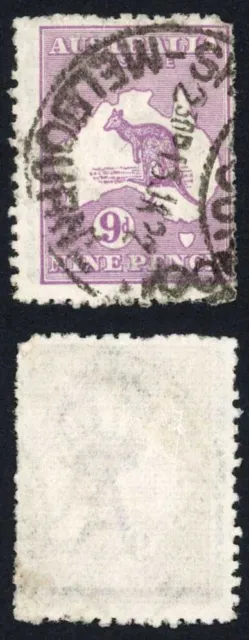 Australia SG39b 9d Violet Kangaroo 3rd wmk Die 11B Cat 20 pounds