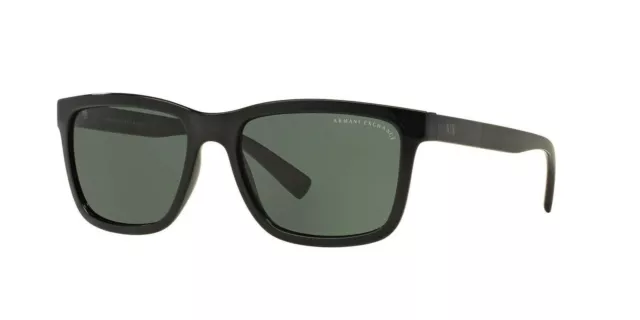 A|X Armani Exchange Men's AX4045S Rectangular Sunglasses, Black/Grey Green,