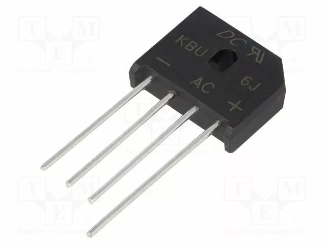 Einphasen Bridge Rectifier If: 6A Urmax : 600V Ifsm : 175A KBU6J Einphasendio