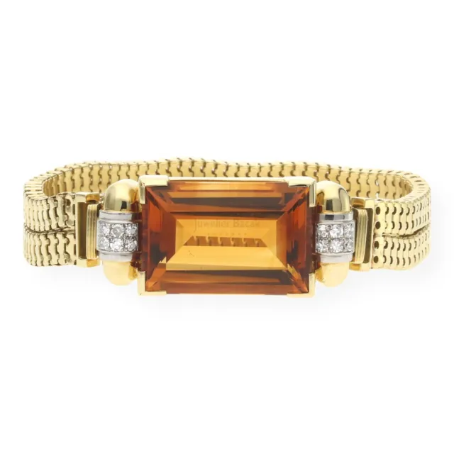 Armband 750/000 (18 Karat) Gold mit Citrin und Diamanten getragen 25032034
