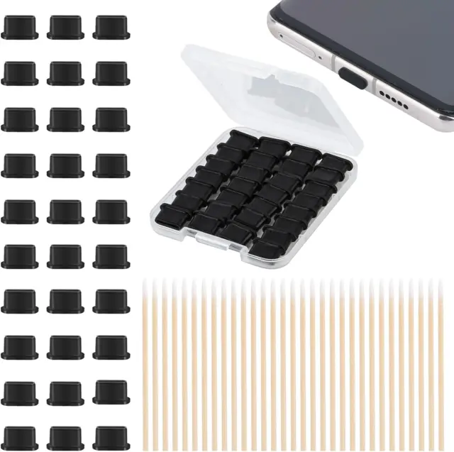 30 Tappi Antipolvere USB C Con 20 Bastoncini per La Pulizia, Custodia Protettiva
