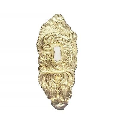 5" Escutcheon Keyhole Cover Door Victorian Antique Skeleton Key Brass .9