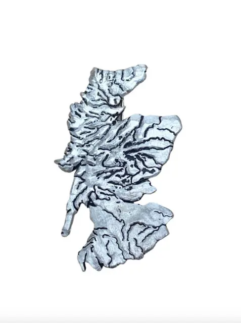 Spilla splendida mappa topografica scozzese peltro opaco