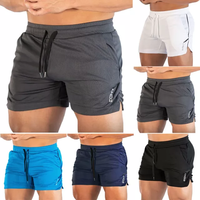 Mens Gym Running Shorts Casual Sports Training Fitness Elastic Waist Short Pants 2