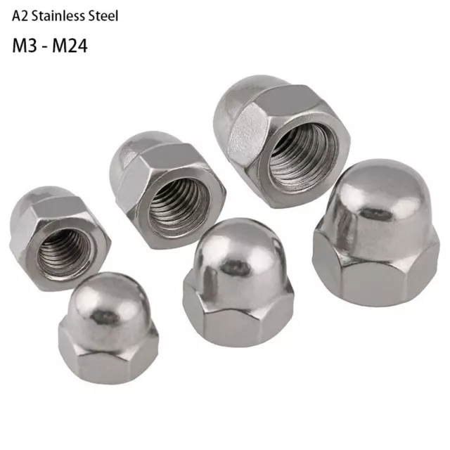 M3 M4 M5 M6 - M24 Dome Nuts Hex Domed Nuts Acorn Metric 201 304 Stainless Steel