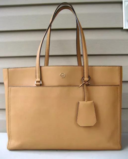 Tory Burch Robinson Double-zip Cardamom Caramel Saffiano Leather Tote  $325