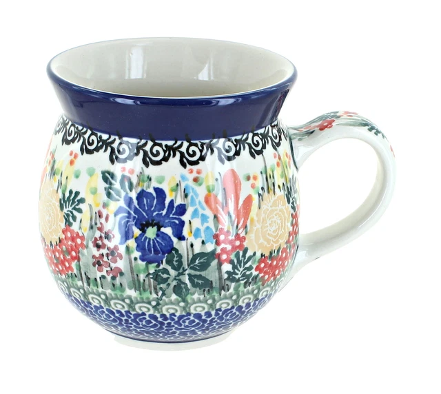 Blue Rose Polish Pottery Summer Blooms Bubble Mug