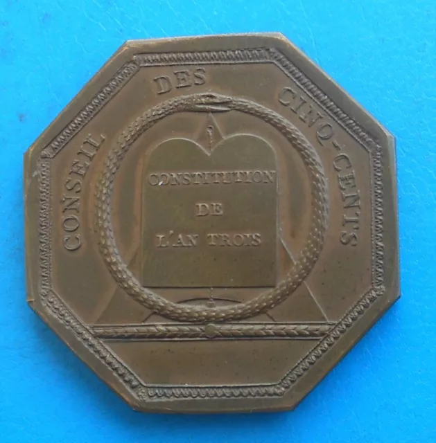 Directoire, Board Of Cinq-Cents, Medal 41x41 MM, Horn Bronze