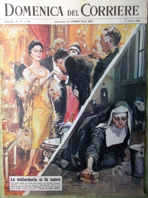 La Domenica Del Corriere – 10 Mars 1963 – Twist, Sivori, Polaris, Gandhi, Lauro, Infarto