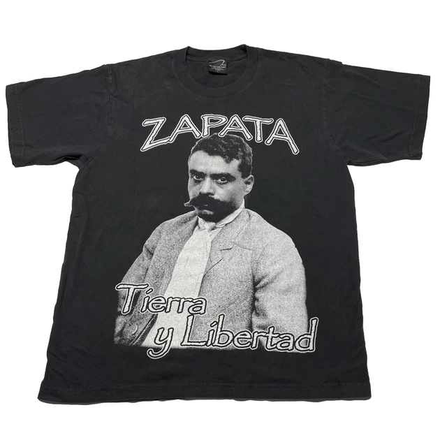 VINTAGE EMILIANO ZAPATA TShirt Mens Large Mexican Revolution Portrait