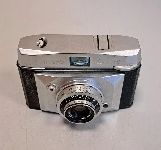 Macchina Fotografica Vintage FERRANIA Lince 3 Anni '60 con Custodia in Pelle 2