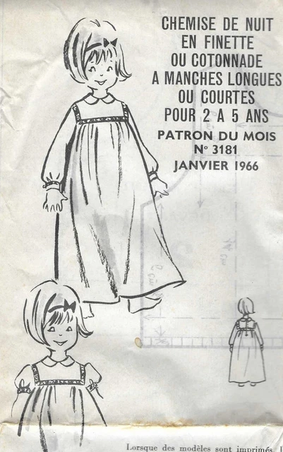 Patron Marie Claire édition Couture - Chemise De Nuit Vintage N°3022