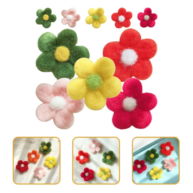 Funda de teléfono 10 piezas con flores de fieltro para decoraciones artesanales de fieltro