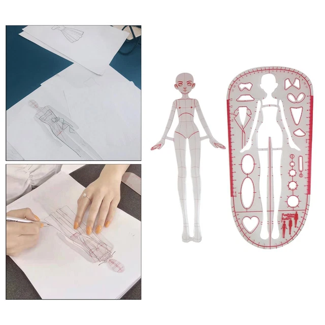 Set Righelli Da Disegno Moda – Per Stilisti, Sartoria, Pattern Umanoidi, Curve Francesi, Formato A4, Plastica Trasparente (B?)