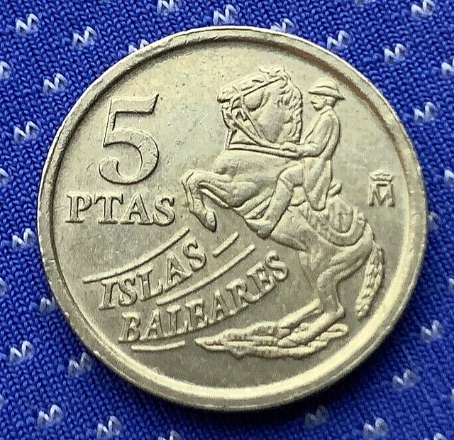 1997 Spain 5 Pesetas Coin UNC  Islas Baleares   #X327