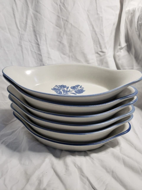 Pfaltzgraff Yorktowne Blue Floral 8” Au Gratin 8 oz Made in USA 260