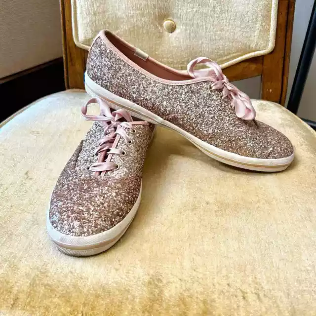 kate spade x Keds | Rose Gold Glitter Flats Size 9