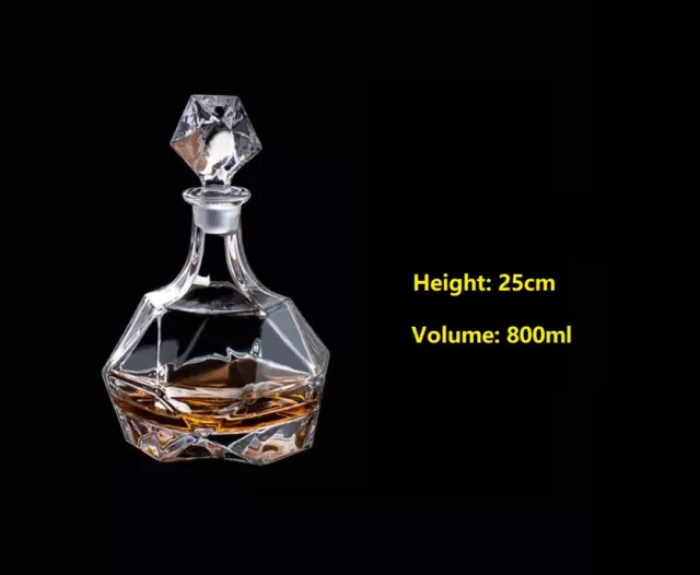 Crystal Look Glass Wine Decanter Whisky Decanter Vodka Liquor Carafe Pot 800ml 2