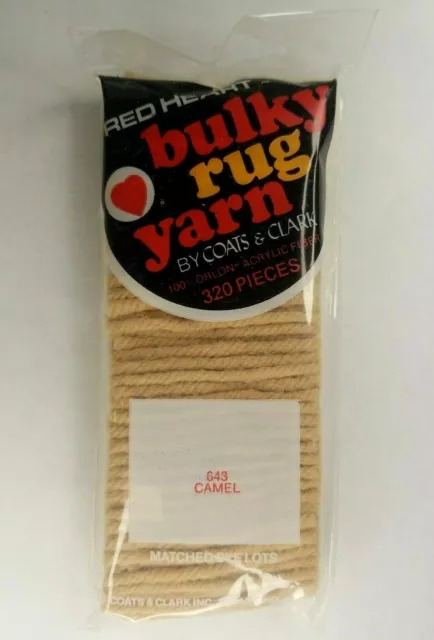 Red Heart Latch Hook Bulky Rug Yarn - 643 Camel - 320 Pieces