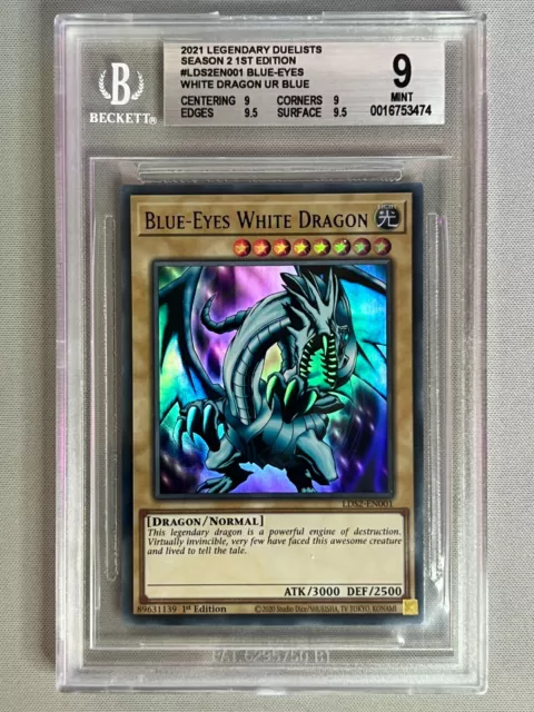 BGS 9 Blue-Eyes White Dragon UR Blue LDS2-EN001 2021 YUGIOH 1st Edition