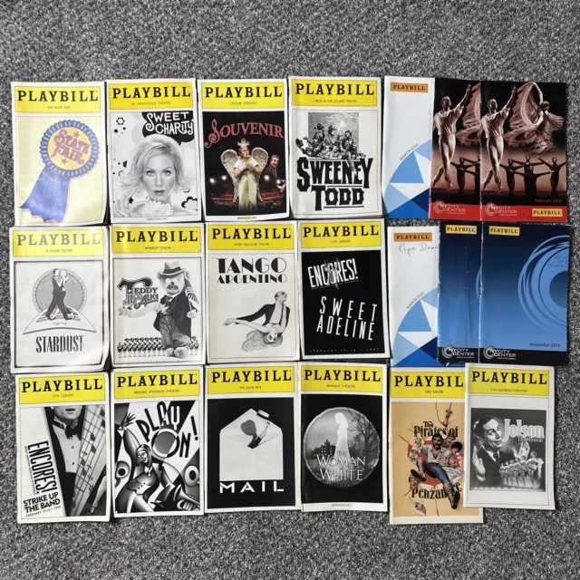 Vintage Playbill Lot of 20 ￼Sweet Charity Sweeney Todd Teddy And Alice ￼Mail