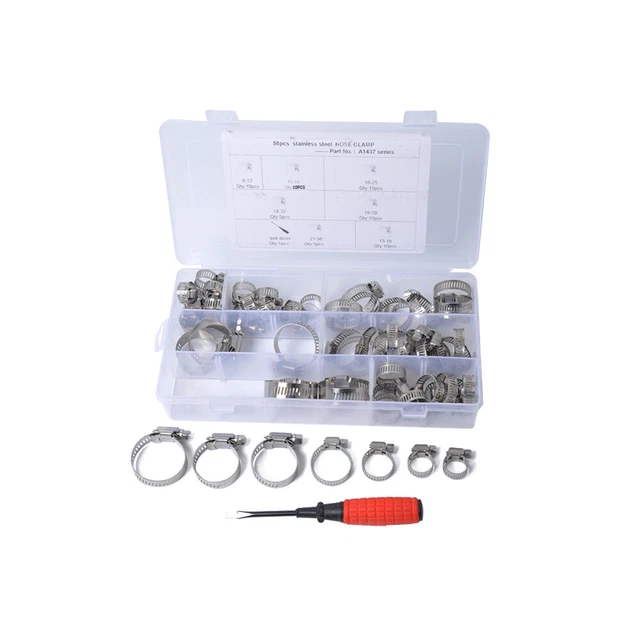 Fascette Stringitubo In Acciaio Inox - Set Da 12 Pezzi, Regolabili, Per Tubi Flessibili - Foto 3