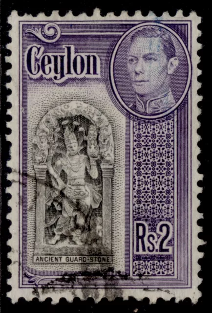 CEYLON GVI SG396b, 2r black & violet, FINE USED.