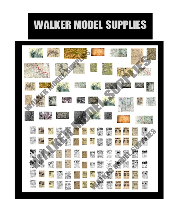 1:56 SCALE WW2 Maps, Aerial pics and newspapers decals.Model/diorama ...