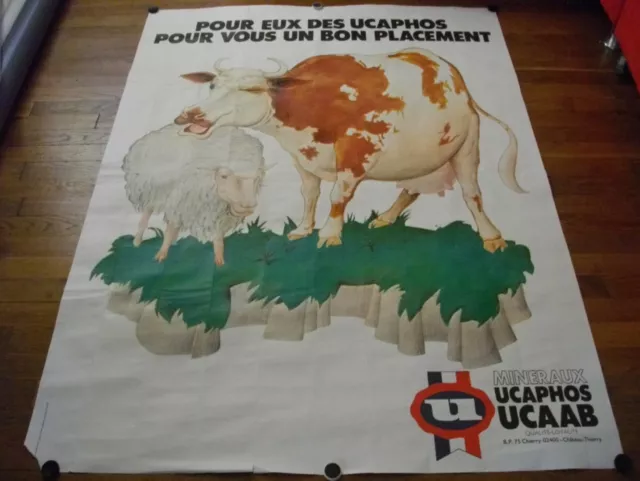 Affiche MINERAUX UCAPHOS UCAAB Aliments Bétail Années '60