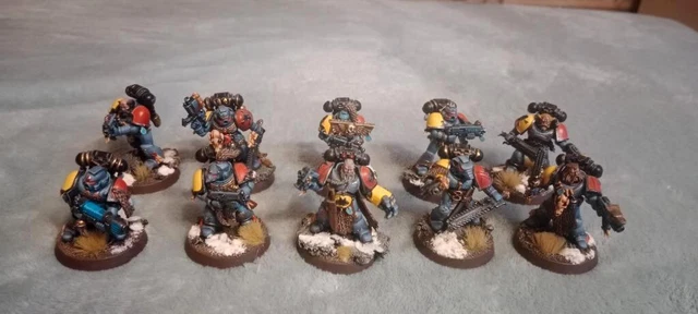 10X Built Painted Grey Hunters Space Wolves Army Figure Warhammer 40K Games