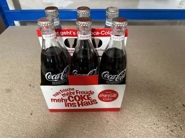 Vintage Retro Besser gehts mit Coca Cola 6er Träger Glasflasche Flaschen Voll