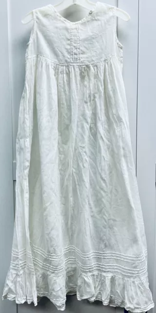 Vintage Traditional Baby Christening Baptism Gown,Muslin/Cotton-32” Long Ruffles