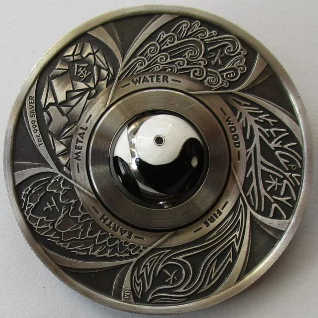 Tuvalu 1 Dollar 2016 Rotating Charm Yin & Yang 1 Oz Silber 2