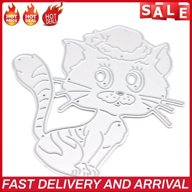 Moldes de molde de silicona transparente en forma de gato estampado papel de metal cortado para tarjetas