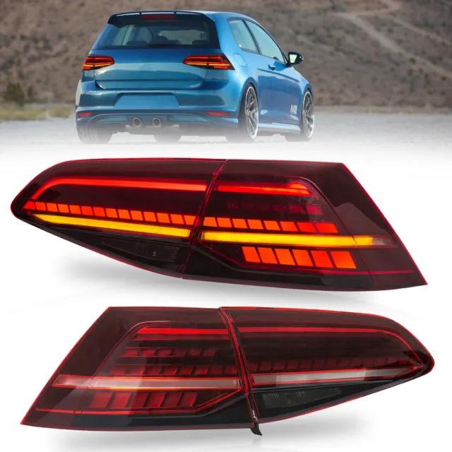 2 pz luci posteriori LED RED per VW VOLKSWAGEN GOLF 7 MK7 MK7.5 2014-2020 frecce 2