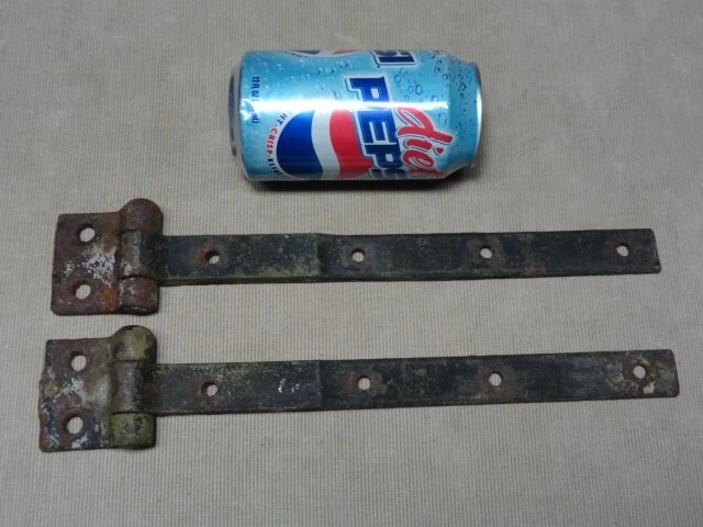 Pair of Barn Shed Door Garden Gate Strap Hinges Antique Cast Iron Nice Ones 'C' 9