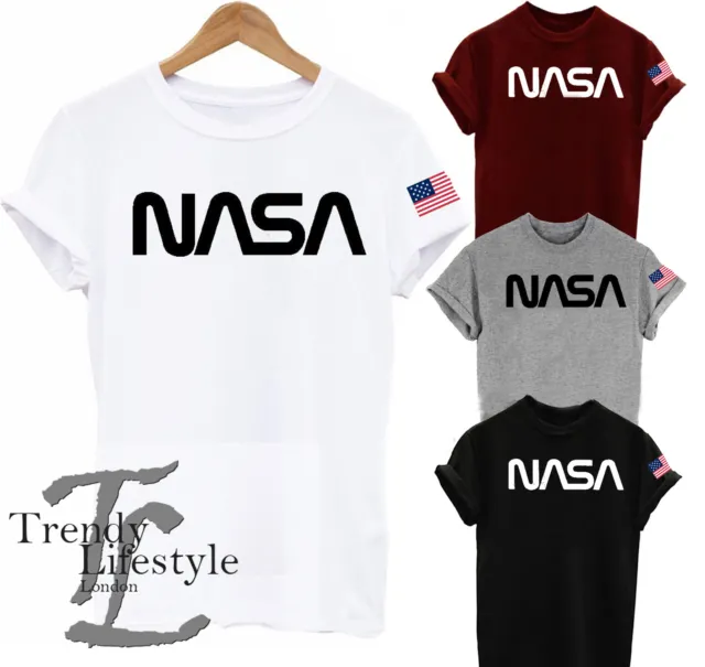 T-Shirt Unisex Nasa Astronaut Usa Stampa Bandiera Nuova Bandiera Americana Uomo Bambini