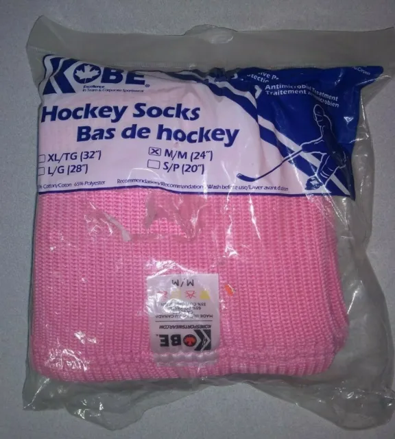 Kobe Pink Hockey Socks - Size Medium 24" - NEW