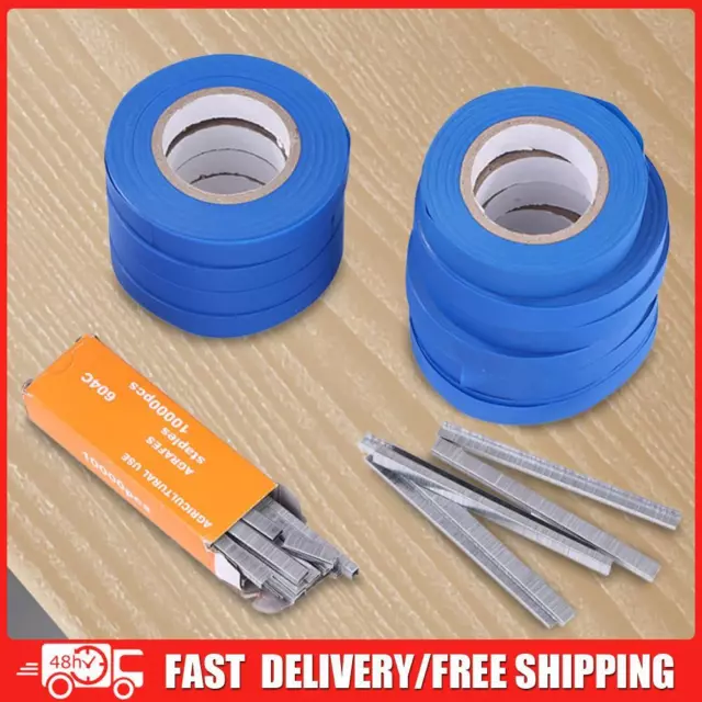 12/20pcs Tying Binding Tie Tape with 1 Box Staple for Vegetable Fruits