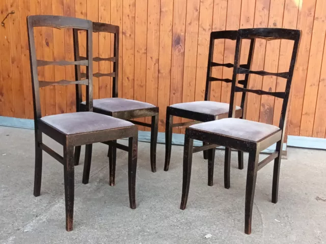 Esszimmerstühle Art Deco Stühle 4x Stuhl Bauhaus Alt & Antik Polsterstuhl 30er b