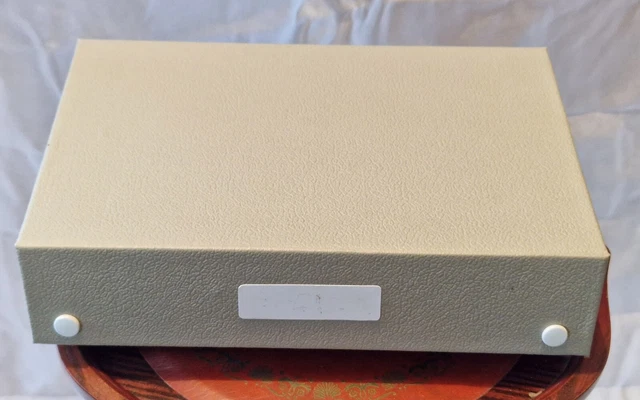 Caja de almacenamiento de diapositivas fotográficas de madera vintage de 35 mm - tiene capacidad para 100 diapositivas