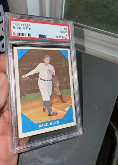 Babe Ruth Antique Baseball Card PSA 2 Vintage Fleer 1960 New York Yankees NYC 2