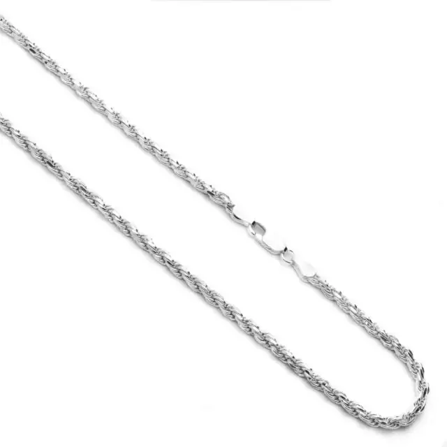 MEN'S 3.5MM 925 Sterling Silver Italian Rope Chain Necklace made in ...