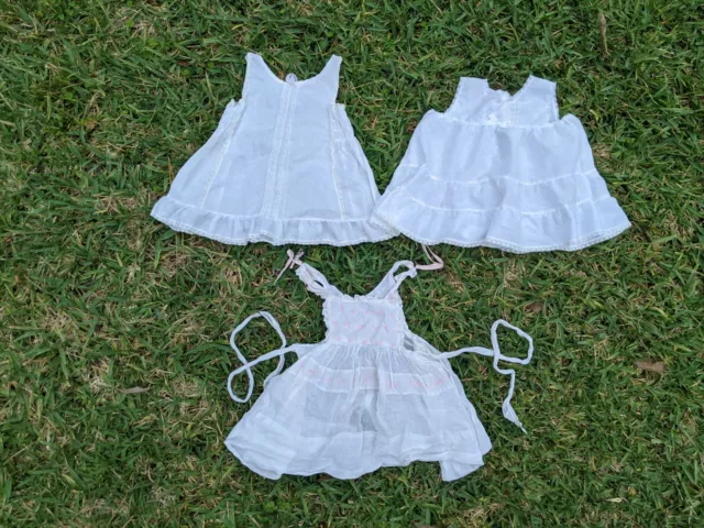 LOT Vintage Her Majesty Sheer Petticoat Dress Tiered Lace Trim Toddler 18 mths