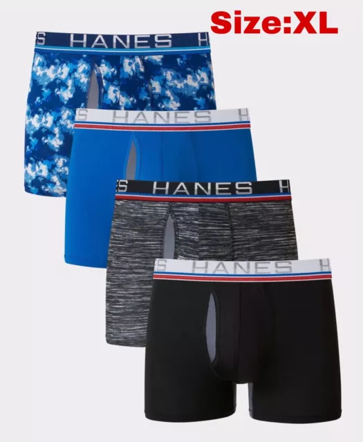 XL:HANES MEN'S TRUNK 4-Pack Underwear X-Temp Total Support Pouch $20.70 ...